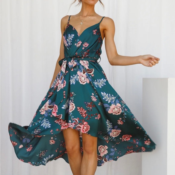 Hello Molly Falling In Style Midi Dress - NWT - green and print - Picture 2 of 9